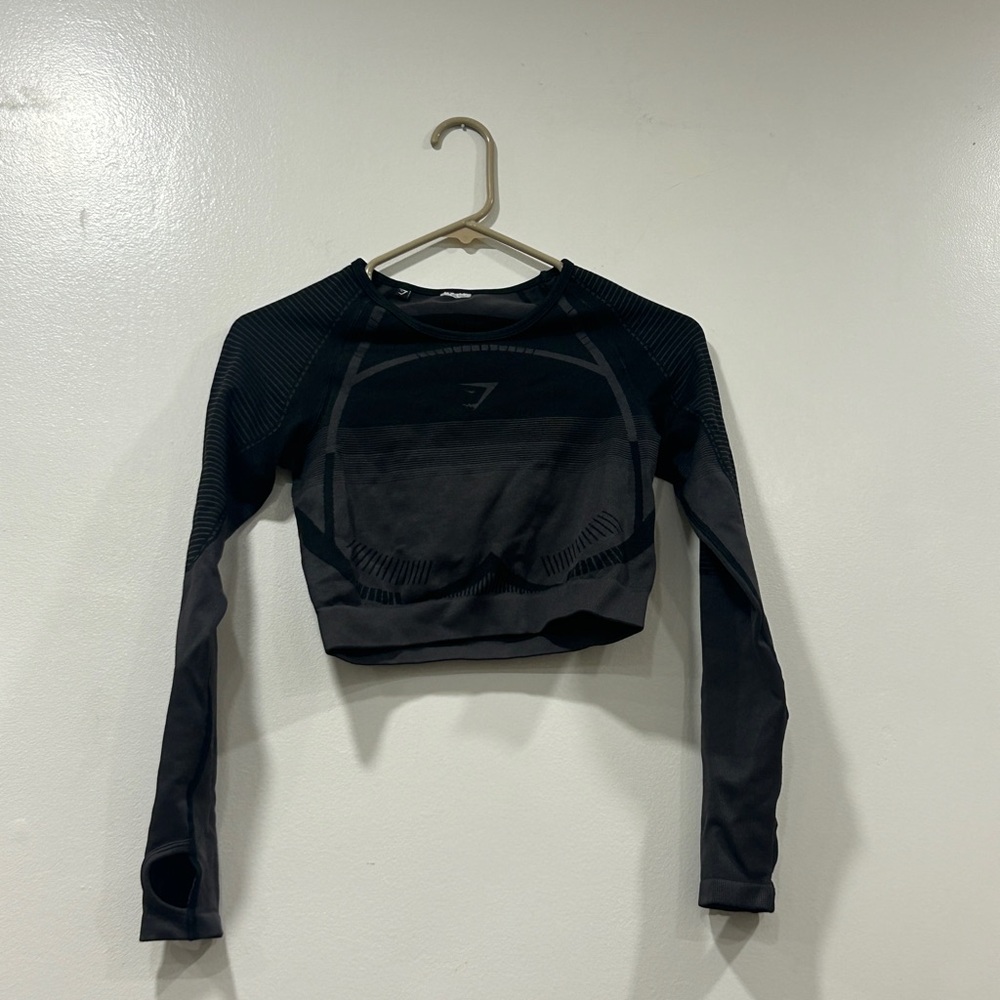 Gymshark Black Long Sleeve Crop Top